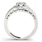 14K White Gold Round Halo Engagement Ring - Image 2