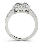 14K White Gold Round Halo Engagement Ring - Image 2