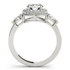 14K White Gold Round Halo Engagement Ring - Image 2