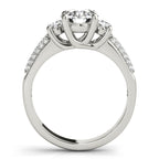 14K White Gold Three-Stone Round Engagement Ring - Image 2
