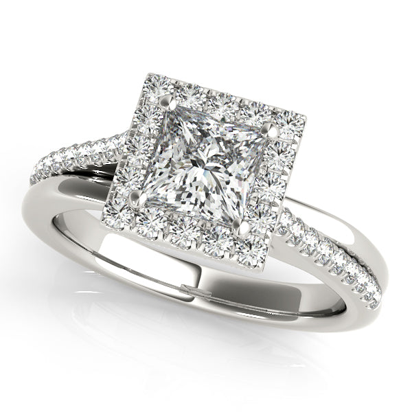 Platinum Halo Engagement Ring