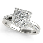 Platinum Halo Engagement Ring