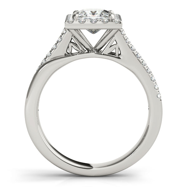 Platinum Halo Engagement Ring - Image 2