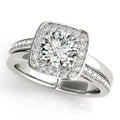 Platinum Round Halo Engagement Ring
