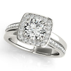 Platinum Round Halo Engagement Ring