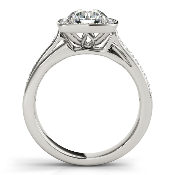 Platinum Round Halo Engagement Ring - Image 2