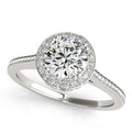 Platinum Round Halo Engagement Ring