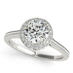Platinum Round Halo Engagement Ring