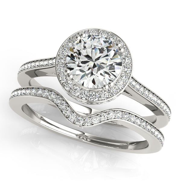 Platinum Round Halo Engagement Ring - Image 3