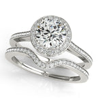 Platinum Round Halo Engagement Ring - Image 3
