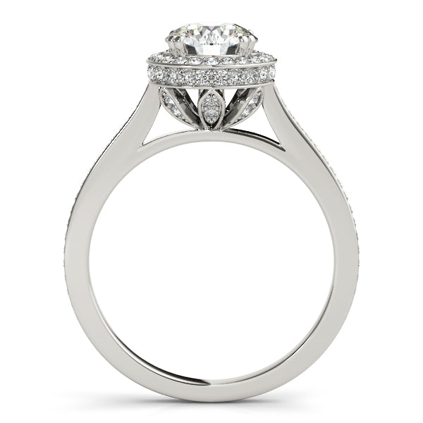 Platinum Round Halo Engagement Ring - Image 2