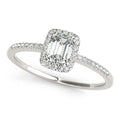 Platinum Emerald Halo Engagement Ring