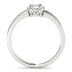 Platinum Emerald Halo Engagement Ring - Image 2