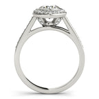 14K White Gold Round Halo Engagement Ring - Image 2