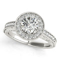 Platinum Round Halo Engagement Ring