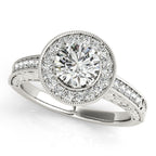 Platinum Round Halo Engagement Ring