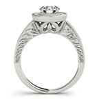 Platinum Round Halo Engagement Ring - Image 2