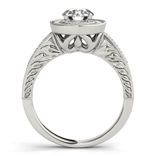 Platinum Round Halo Engagement Ring - Image 2