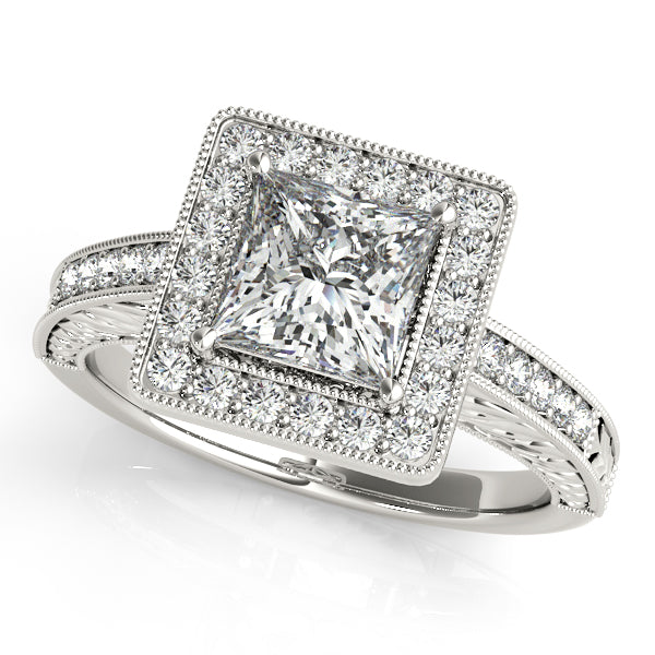 Platinum Halo Engagement Ring