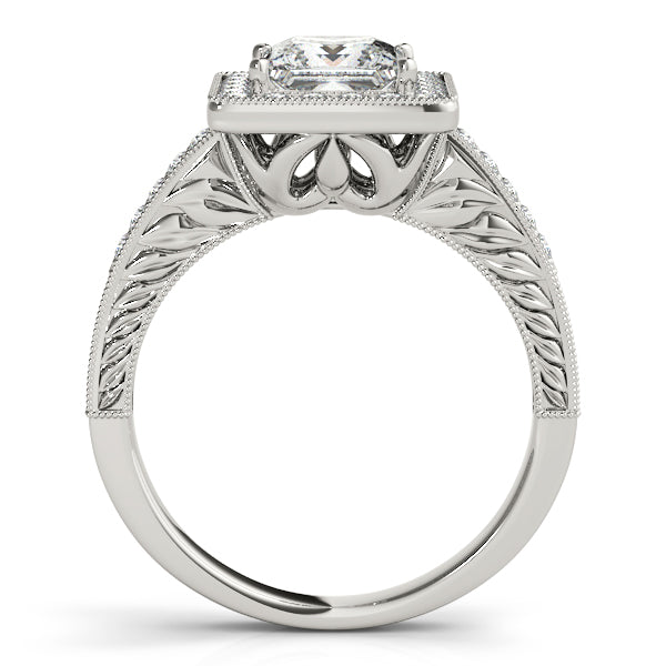 Platinum Halo Engagement Ring - Image 2