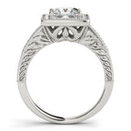 Platinum Halo Engagement Ring - Image 2