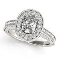 Platinum Oval Halo Engagement Ring
