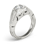14K White Gold Antique Engagement Ring - Image 3