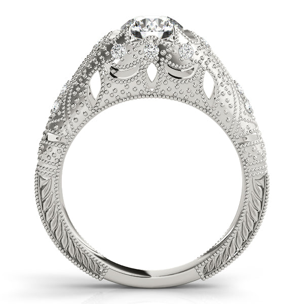 14K White Gold Antique Engagement Ring - Image 2