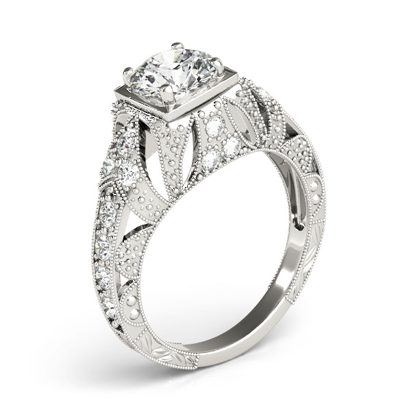 14K White Gold Antique Engagement Ring - Image 3