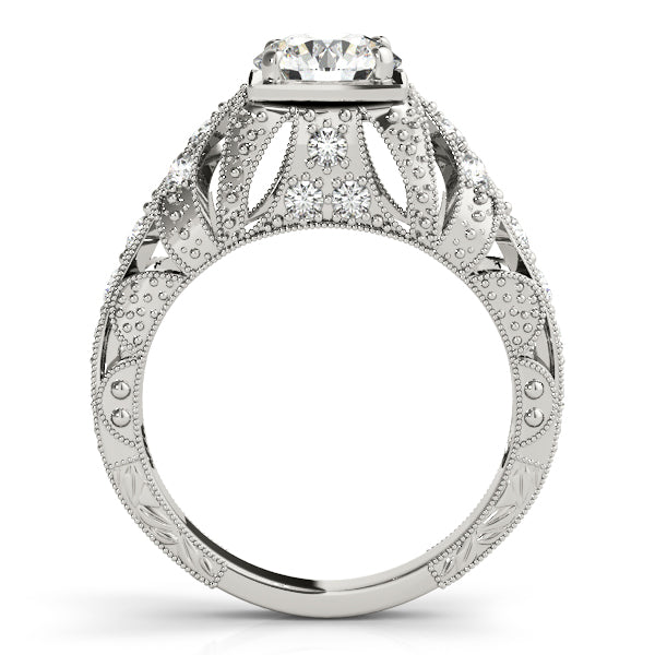 14K White Gold Antique Engagement Ring - Image 2