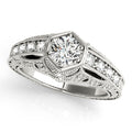 14K White Gold Antique Engagement Ring