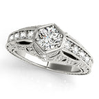 14K White Gold Antique Engagement Ring
