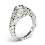 14K White Gold Antique Engagement Ring - Image 3