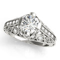 14K White Gold Antique Engagement Ring