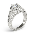 14K White Gold Antique Engagement Ring - Image 3