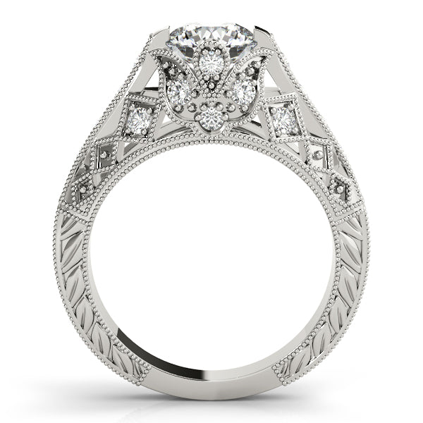 14K White Gold Antique Engagement Ring - Image 2