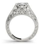 14K White Gold Antique Engagement Ring - Image 2