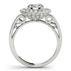 14K White Gold Round Halo Engagement Ring - Image 2