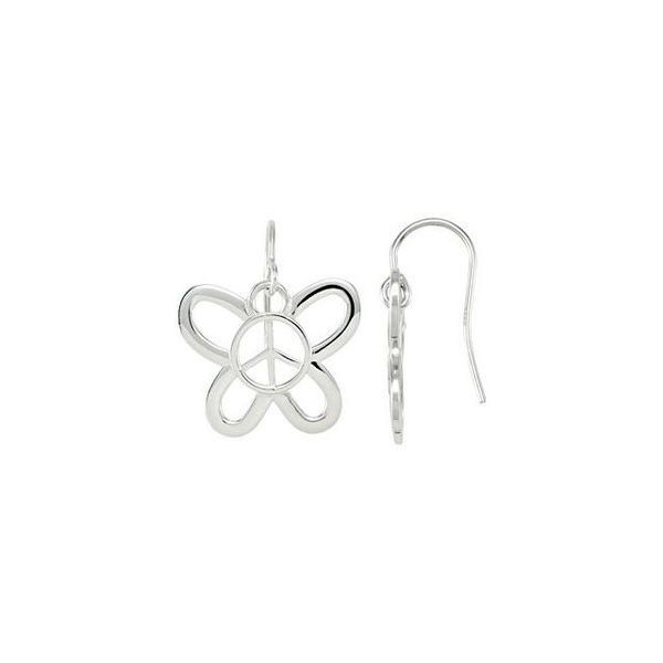 Butterfly Peace Sign Earrings