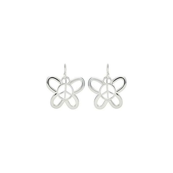 Butterfly Peace Sign Earrings - Image 2