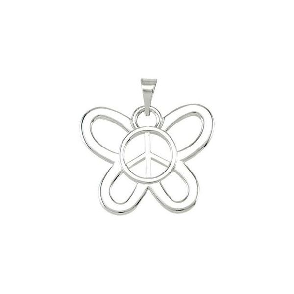 Butterfly Peace Sign Pendant