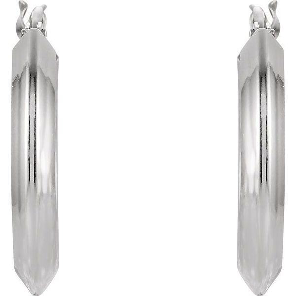 Knife-Edge Tube Hoop Earrings - Image 2