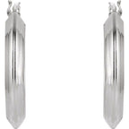Knife-Edge Tube Hoop Earrings - Image 2