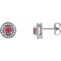 Round 4-Prong Halo-Style Earrings