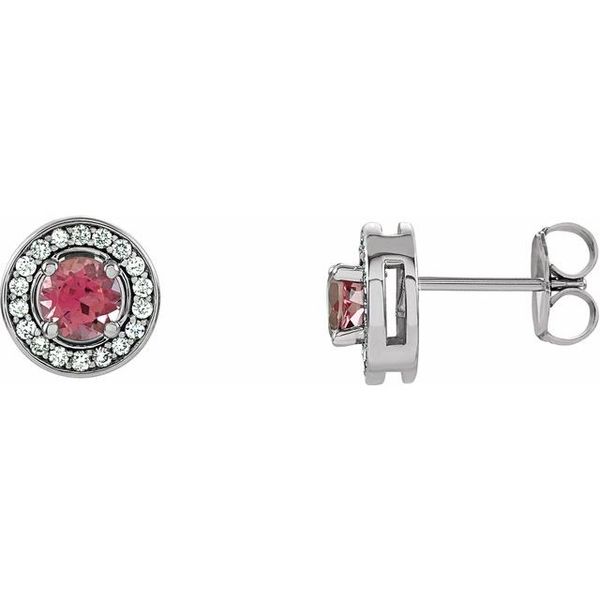 Round 4-Prong Halo-Style Earrings