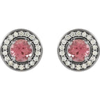 Round 4-Prong Halo-Style Earrings - Image 2