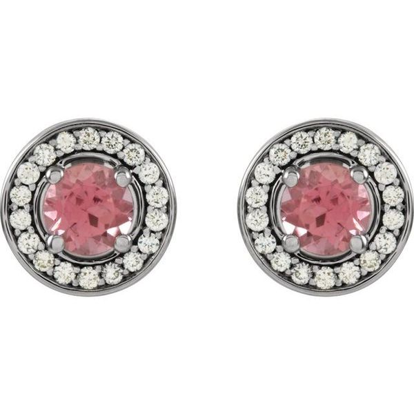 Round 4-Prong Halo-Style Earrings - Image 2