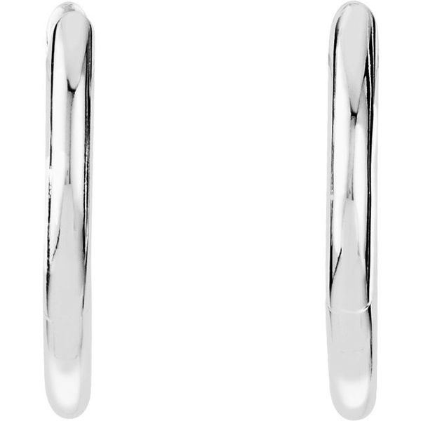Hinged Tube Hoop Earrings - Image 2