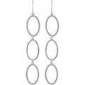 Bead Oval Silhouette Earrings