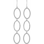 Bead Oval Silhouette Earrings